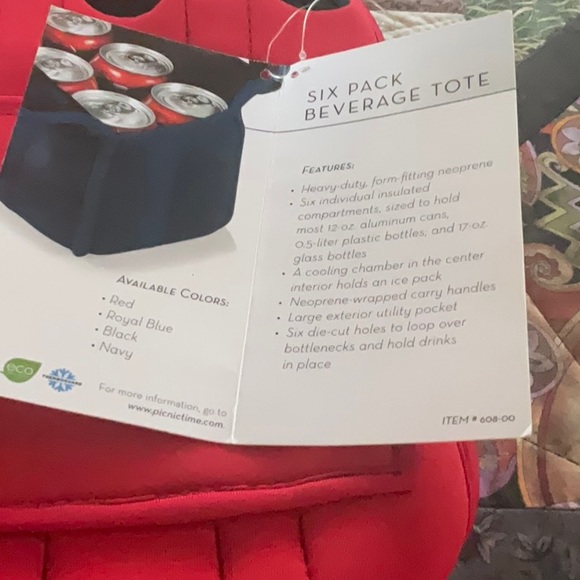 Picnic Time Six Pack Beverage Tote - Picture 10 of 10